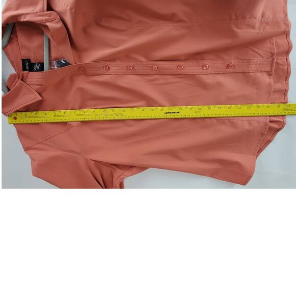Lane Bryant NWT Stretch Button Down Dark Peach Button Blouse Size 22/24 - Picture 7 of 9